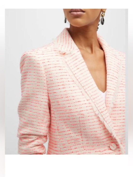 cinq a sept Jackets & Blazers - NWT!  CINQ A SEPT tweed le petit khloe blazer in ivory/neon coral, size 12